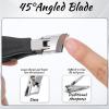 2 Pack Anti-Splash Slanted Nail Clippers, Wide Jaw Opening Angled Nail Clippers for Women and Men, Curve Ingrown Angled Toenail Clipper for Fingernail Ingrown Toenails Thick Nails (Orange & Black) view 4