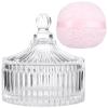 2 Pcs Glass Powder Puff Set, Decorative Jars With Lids, Ideal For Body Powder Application view 1