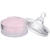 2 Pcs Glass Powder Puff Set, Decorative Jars With Lids, Ideal For Body Powder Application view 3