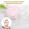 2 Pcs Glass Powder Puff Set, Decorative Jars With Lids, Ideal For Body Powder Application view 4