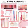 All In One Makeup Kit for Teen Girls Beginners with Foundation,Eyeshadow, Lipstick, Eyeliner, Mascara, Brushes, Bag, Travel Friendly MakeUp Gift Set, Birthday Gifts for Teen Girls, Graduation Gifts view 2