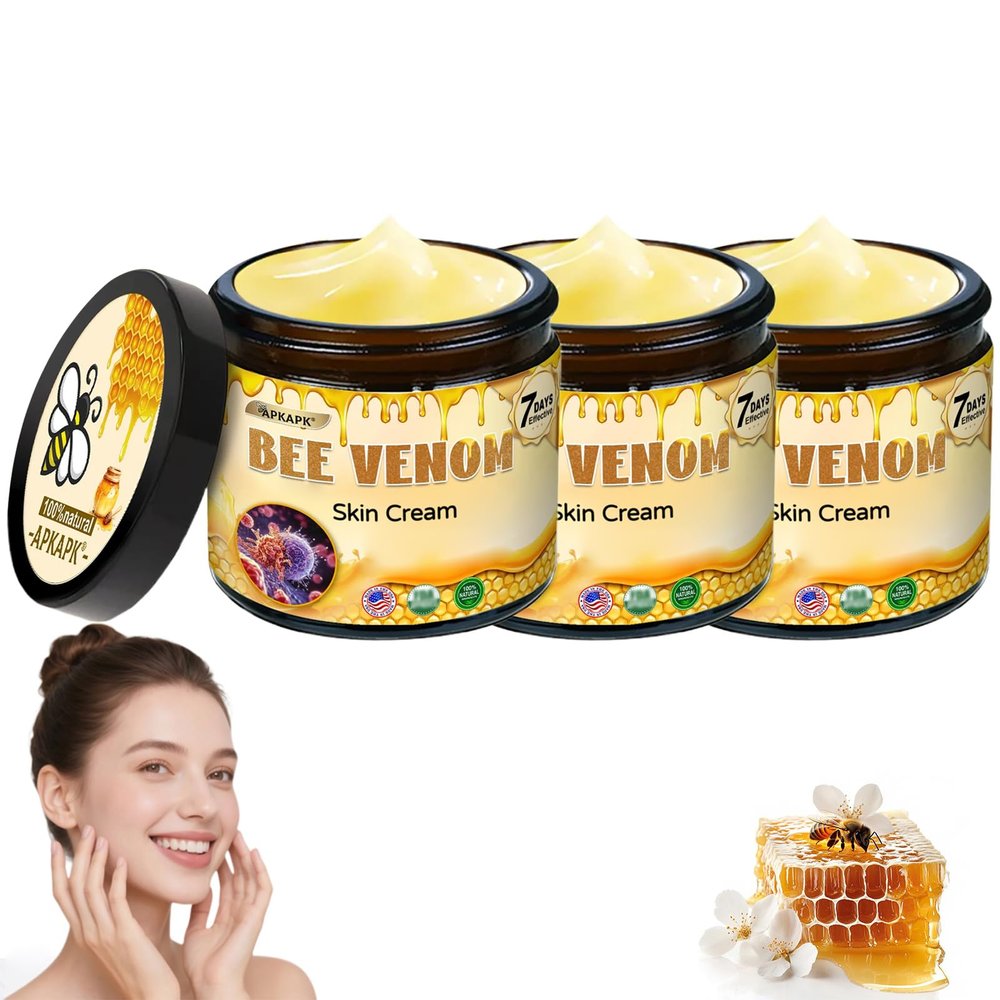 APKAPK Bee Venom Cream, Advanced Firming & Wrinkle-Reducing, Professional Bee Venom Skin Cream, Natural bee venom comprehensive cream for All Skin Types (3 Pack)