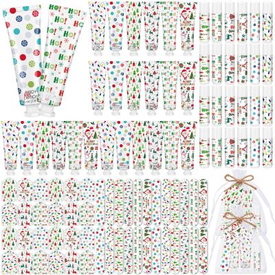 24 Sets/144 Pcs Christmas Party Favors Christmas Hand Cream Body Lotion Lip Balm Nail File Gifts Set Xmas Stocking Stuffers Travel Size Lotion Bulk Holiday Party Supplies for Coworkers Women Adults