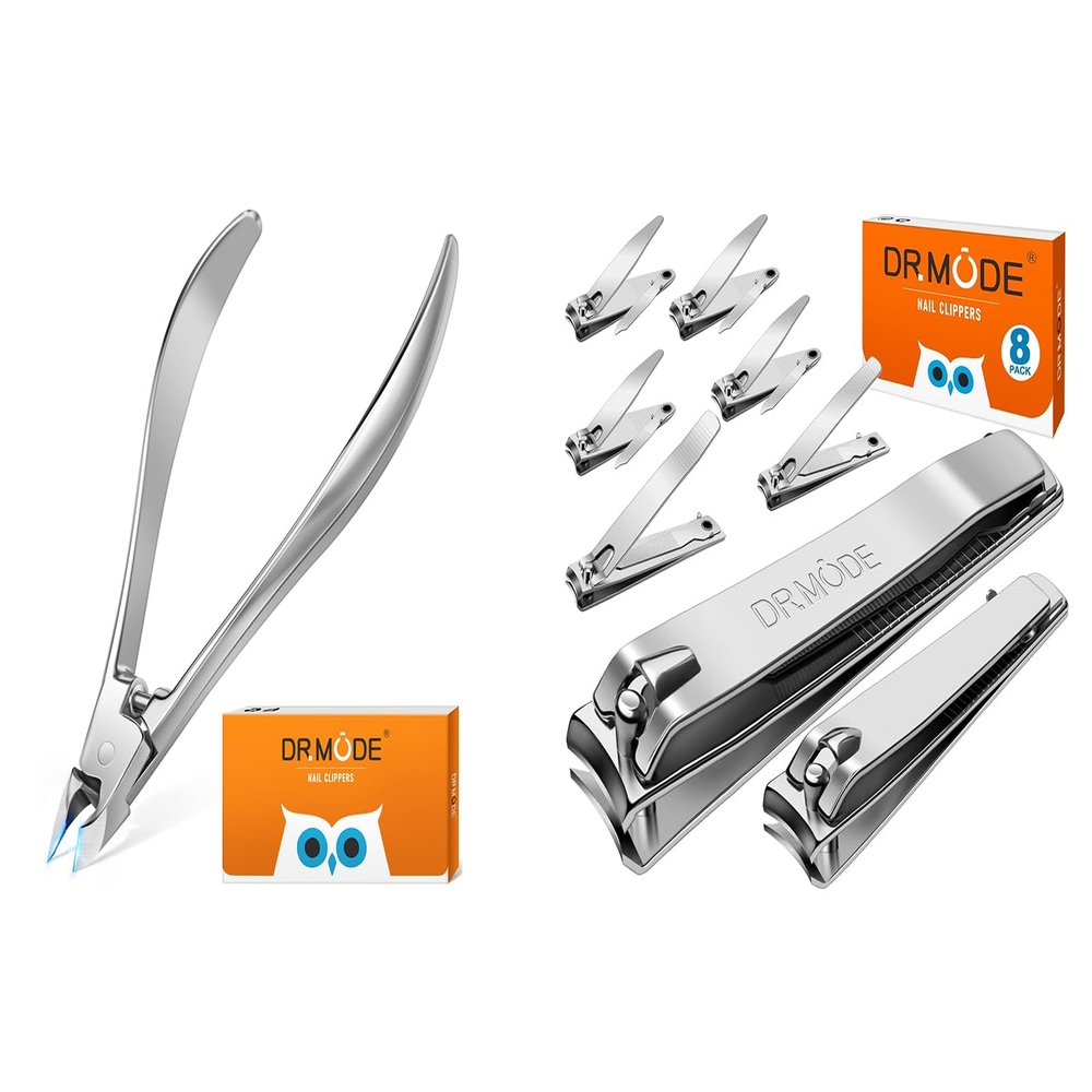 Finger Nail Clippers Adult & Nail Cuticle Trimmer, 8 Pack Nail Clippers Bulk for Men Women Sharp Toenail Clippers and Fingernail Clipper Set, 1/2 Jaw Professional Precision Cuticle Cutter