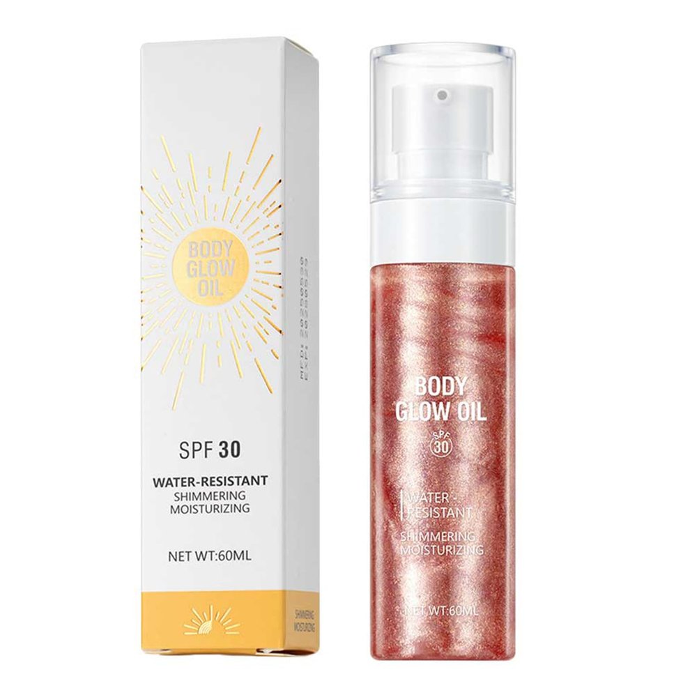 Body Glow Oil Highlighter Body Makeup Shine Glitter Lightweight Liquid Non Sticky Glow Oil (02)