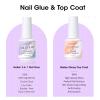 Gellen Nail Glue Gel & No Wipe Top Coat, 5 in 1 UV Nail Glue for Acrylic Nails, High Shiny Top Coat Gel, Curing Needed Extend Gel for False Tips & Clear Press on Nails, Home Salon DIY Manicure view 2