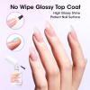 Gellen Nail Glue Gel & No Wipe Top Coat, 5 in 1 UV Nail Glue for Acrylic Nails, High Shiny Top Coat Gel, Curing Needed Extend Gel for False Tips & Clear Press on Nails, Home Salon DIY Manicure view 4
