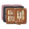 Hja Boutiques US Nail Clippers 9 Pcs Nail Art Tools Kits Nail Clippers Trimmers Kit with Leather Box Nail File/Cuticle Pusher/Callus Shaver/Earpick Manicuring view 2