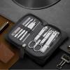 Hja Boutiques US Nail Clippers 9 Pcs Nail Art Tools Kits Nail Clippers Trimmers Kit with Leather Box Nail File/Cuticle Pusher/Callus Shaver/Earpick Manicuring view 3