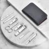 Hja Boutiques US Nail Clippers 9 Pcs Nail Art Tools Kits Nail Clippers Trimmers Kit with Leather Box Nail File/Cuticle Pusher/Callus Shaver/Earpick Manicuring view 4