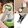 Anti-Splash Nail Clippers with Magnifying Glass,Portable Violin-Shape Fingernail & Toenail Trimmer,Stainless Steel,for Men Women and Elderly, Includes Nail File (Gun-Black) view 2