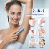 Bikini Trimmer for Women,2 in 1 Womens Electric Razors,Dual Head Shaver for Women Lady Facial Pubic Legs Private Area Body Hair,IPX7 Waterproof Wet & Dry view 2