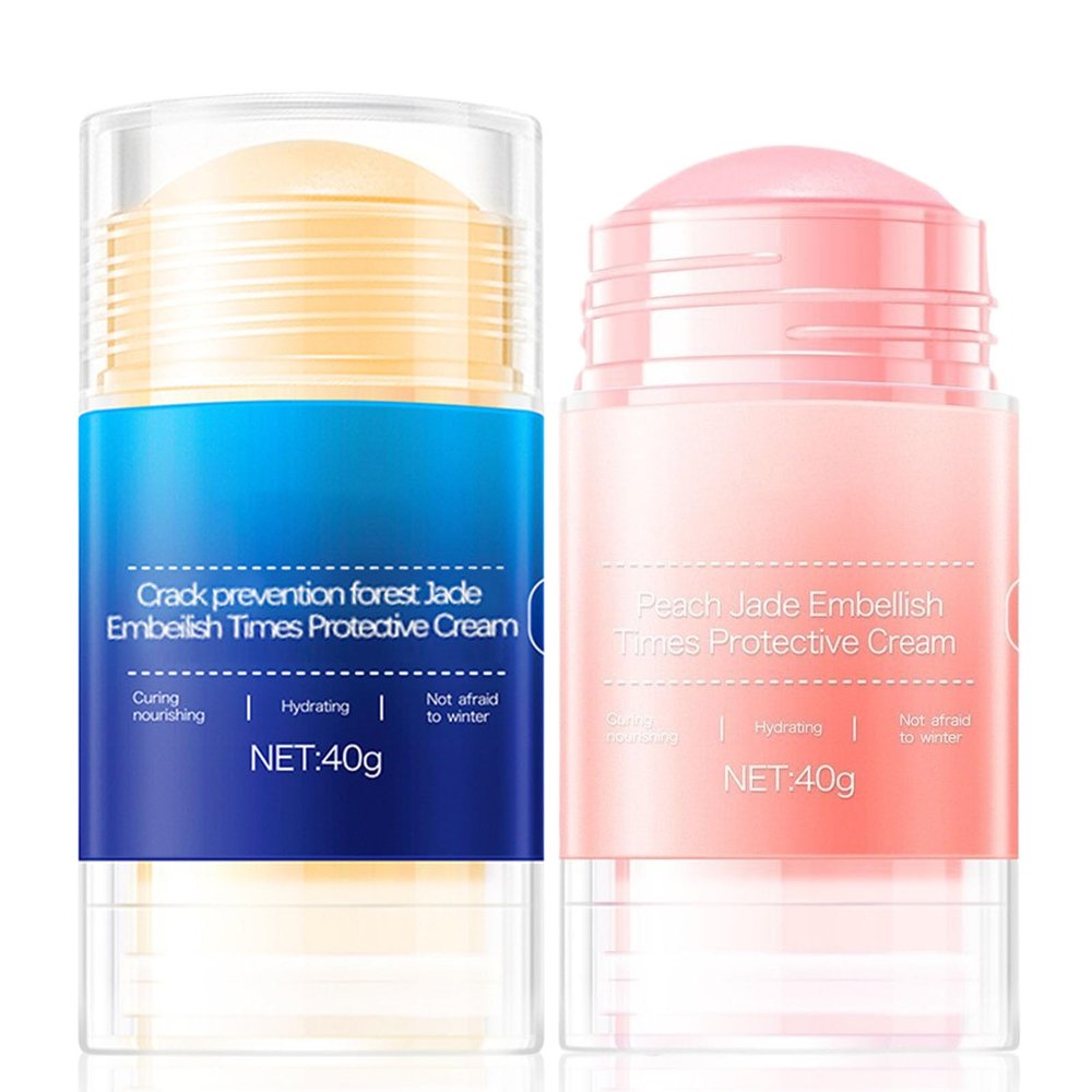 Crack Feet Prevention Stick 2PCS - Foot Care Cream Heel Balm for Dry Cracked Feet, Remove Dead Skin and Moisturize Dry Skin for Face, Knees, Elbows, Hands (2pcs, Citrus + Peach)