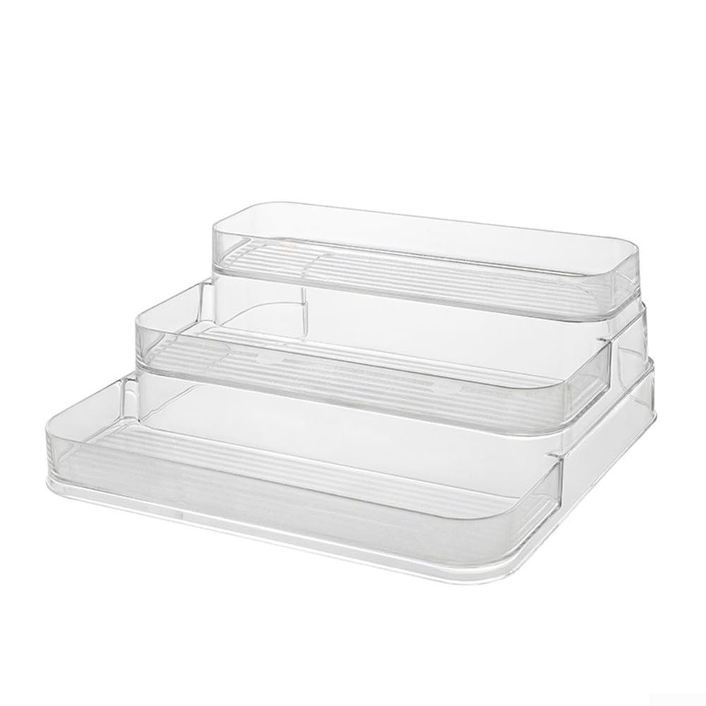3 Tier Acrylic Organizer 2 Pack for Home and Bath, Clear Rack for Organizing Perfume Bottles, Vitamins, and Skincare Products