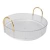 360 Rotating Makeup Organizer, Clear Countertop Perfume Organizer Tray and Storage with Dual Handles for Bedroom Bathroom (White) view 1