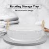 360 Rotating Makeup Organizer, Clear Countertop Perfume Organizer Tray and Storage with Dual Handles for Bedroom Bathroom (White) view 3