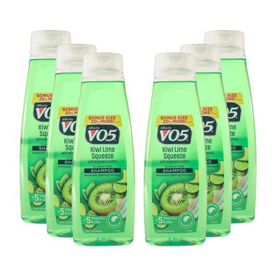 VO5 Alberto Kiwi Lime Squeeze Clarifying Shampoo - Moisturizing Shampoo for Build Up - 5 Vitamins and Oils - 15 oz - Pack of 6