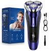 Electric Razor Electric Shaver for Men Face, with Pop Up Trimmer Waterproof Wet Dry Rechargeable Shaver Blue view 1