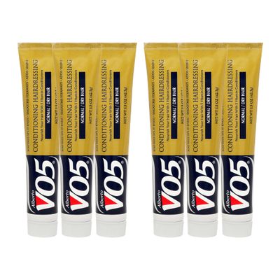 Alberto VO5 Conditioning Hairdressing - Normal to Dry Hair - Hair Conditioner Smooths Frizz and Enhances Color Vibrancy - 1.5 oz - Pack of 6