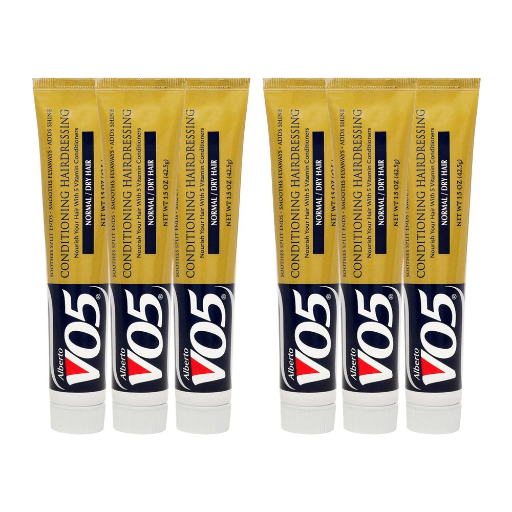 Alberto VO5 Conditioning Hairdressing - Normal to Dry Hair - Hair Conditioner Smooths Frizz and Enhances Color Vibrancy - 1.5 oz - Pack of 6