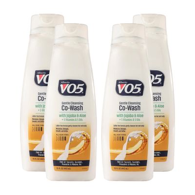 Alberto VO5 Gentle Cleansing Co-Wash - Cleansing Conditioner with Jojoba and Aloe - Co-wash Hair Conditioner for Hair and Scalp - 15 oz - Pack of 4