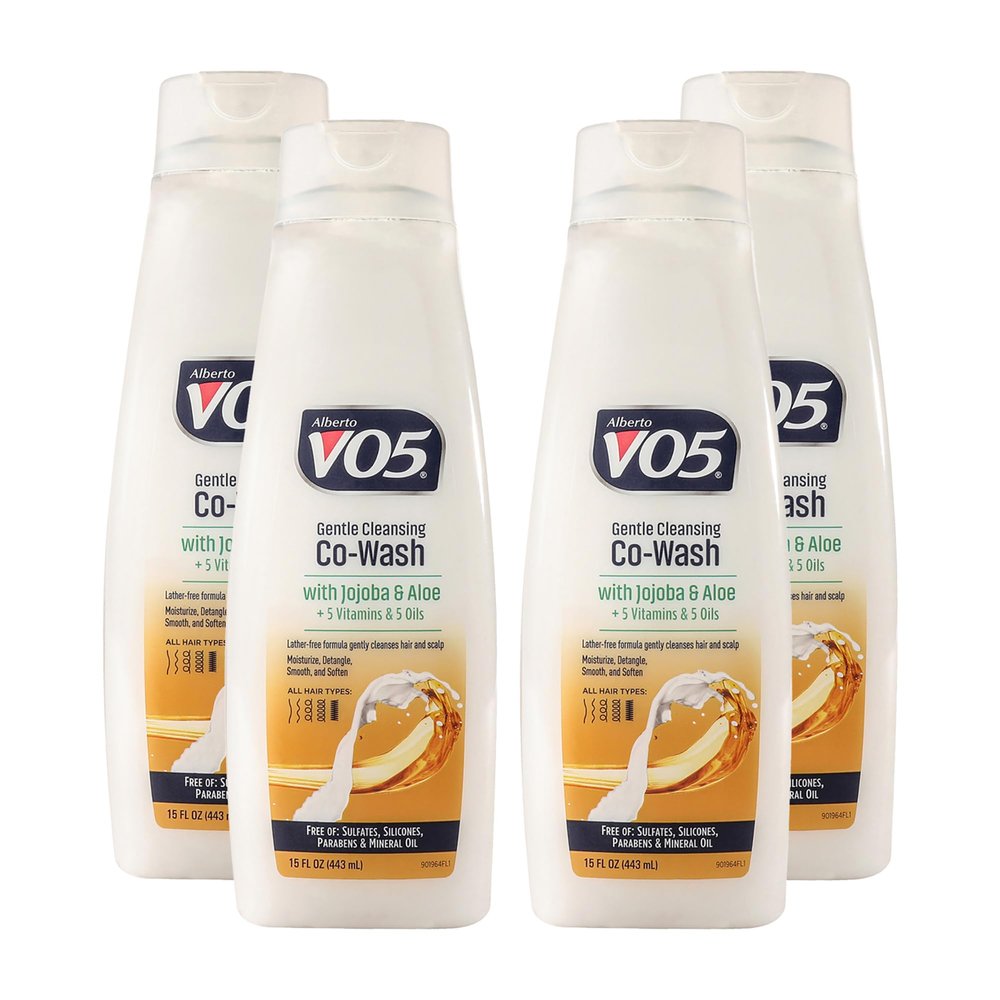 Alberto VO5 Gentle Cleansing Co-Wash - Cleansing Conditioner with Jojoba and Aloe - Co-wash Hair Conditioner for Hair and Scalp - 15 oz - Pack of 4