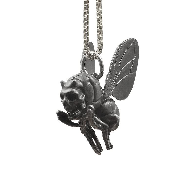 1Pcs Pure Copper Retro Fashion Trend Shantou Small bee Necklace Keychain Pendant