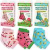 Dr. Frederick's Original Moisturizing Heel Socks for Dry Cracked Heels Treatment - 3 Pairs - Infused with Coconut Oil and Mango Butter - Stocking Stuffers for Adults - Summer Print view 1