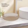 360 Rotating Makeup Organizer, Clear Countertop Perfume Organizer Tray and Storage with Dual Handles for Bedroom Bathroom (White) (Yellow) view 2