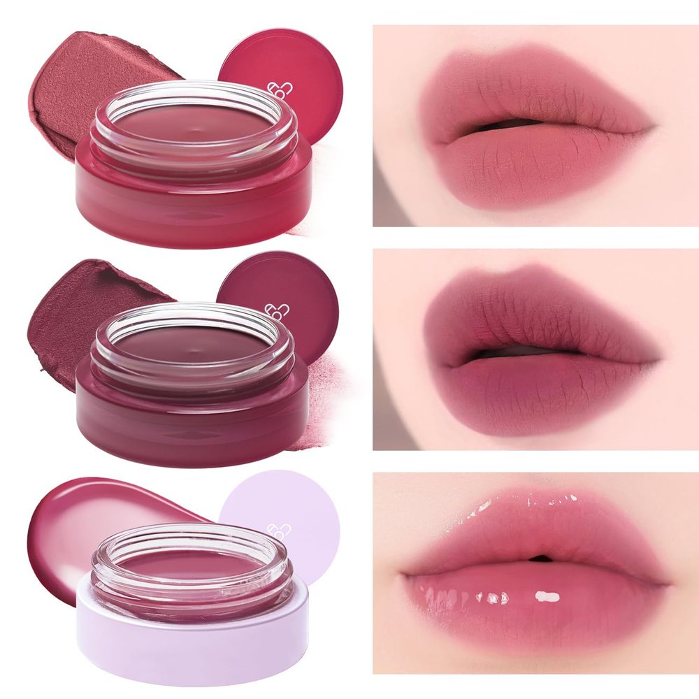 AOU Tinted Lip Balm Trio - Cotton x Cold x Mulberry Balm Bundle | Long-lasting Hydration, Natural Ingredients, Buildable Formula