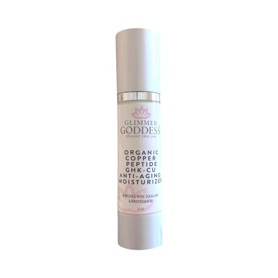 GLIMMER GODDESS Copper Peptide Moisturizer  Lightweight Hydrating Cream with GHK-Cu Complex, Organic Aloe Vera & Botanical Oils  For All Skin Types