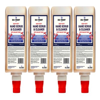 DU-MOST Industrial Hand Cleaner with Walnut Shell Scrub, Highly Concentrated Hand Soap for Mechanics, Workshops, Grease, Oil, Ink and Paint Removal, 3.55L Refill (Pack of 4)