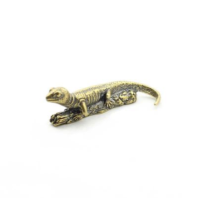 1Pcs DIYBrass Retro Lizard Keychain Pendant to Play Copper plashed Gecko DIY Play Small Bronze