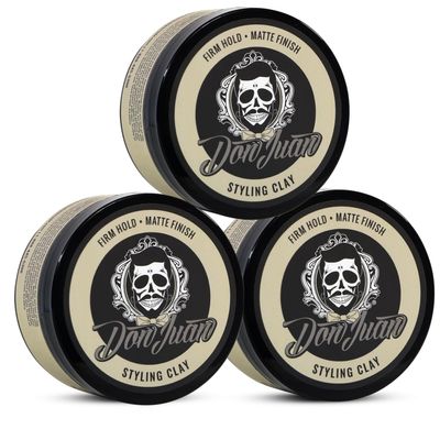 Don Juan Handcrafted Styling Clay Pomade | Medium Hold | Matte Natural Finish | Water Based | Summer Breeze Scent, 4oz Pack of 3
