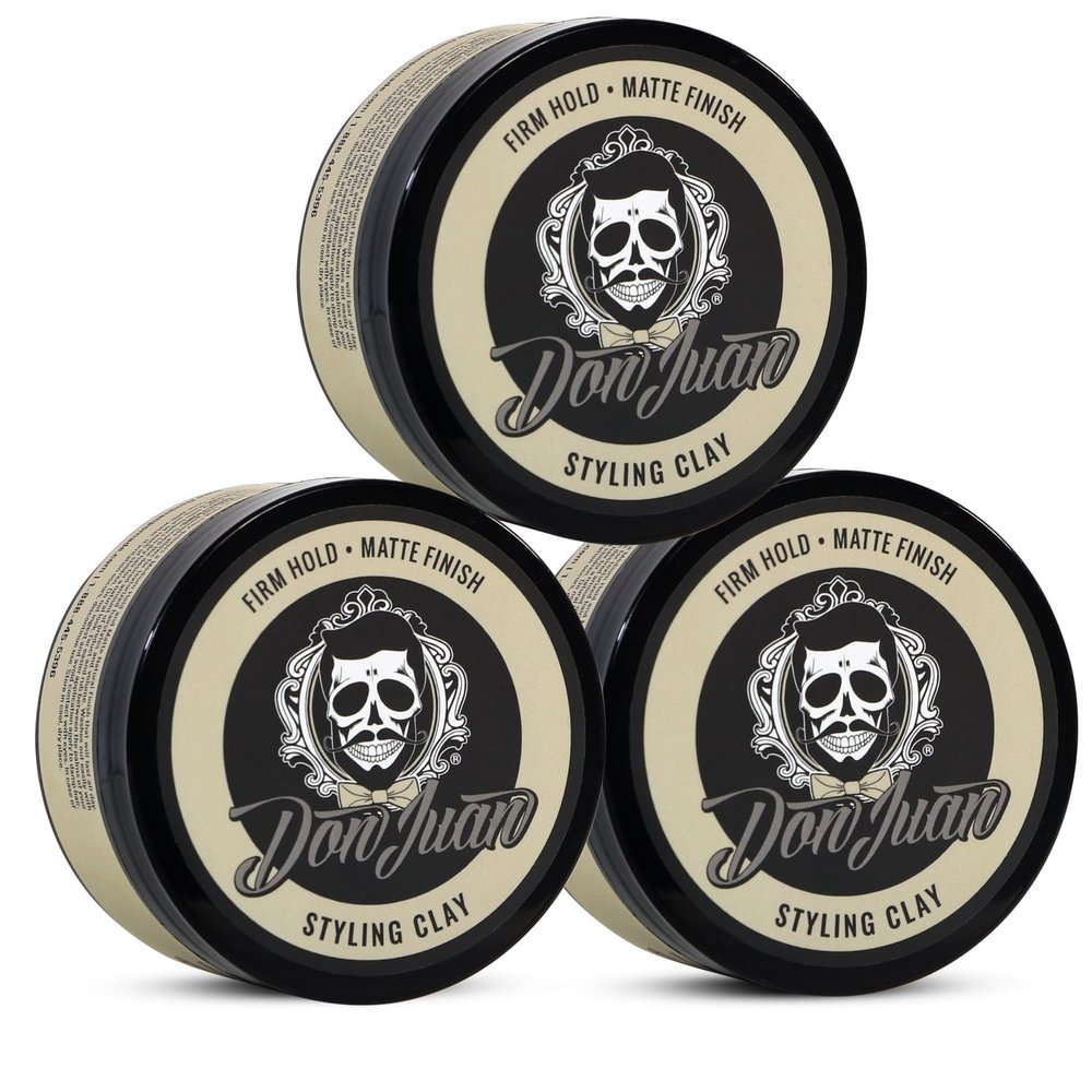 Don Juan Handcrafted Styling Clay Pomade | Medium Hold | Matte Natural Finish | Water Based | Summer Breeze Scent, 4oz Pack of 3