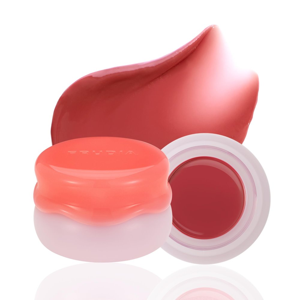 FRUDIA Glow Juicy Jam Lip & Cheek Stain (Mellow Peach) Korean Lip Tint & Blush in One | Long-Lasting, Moisturizing, Non-Sticky Glossy Color for Lips, Cheeks & Eyes | Soft Peach Beige (4.5g)