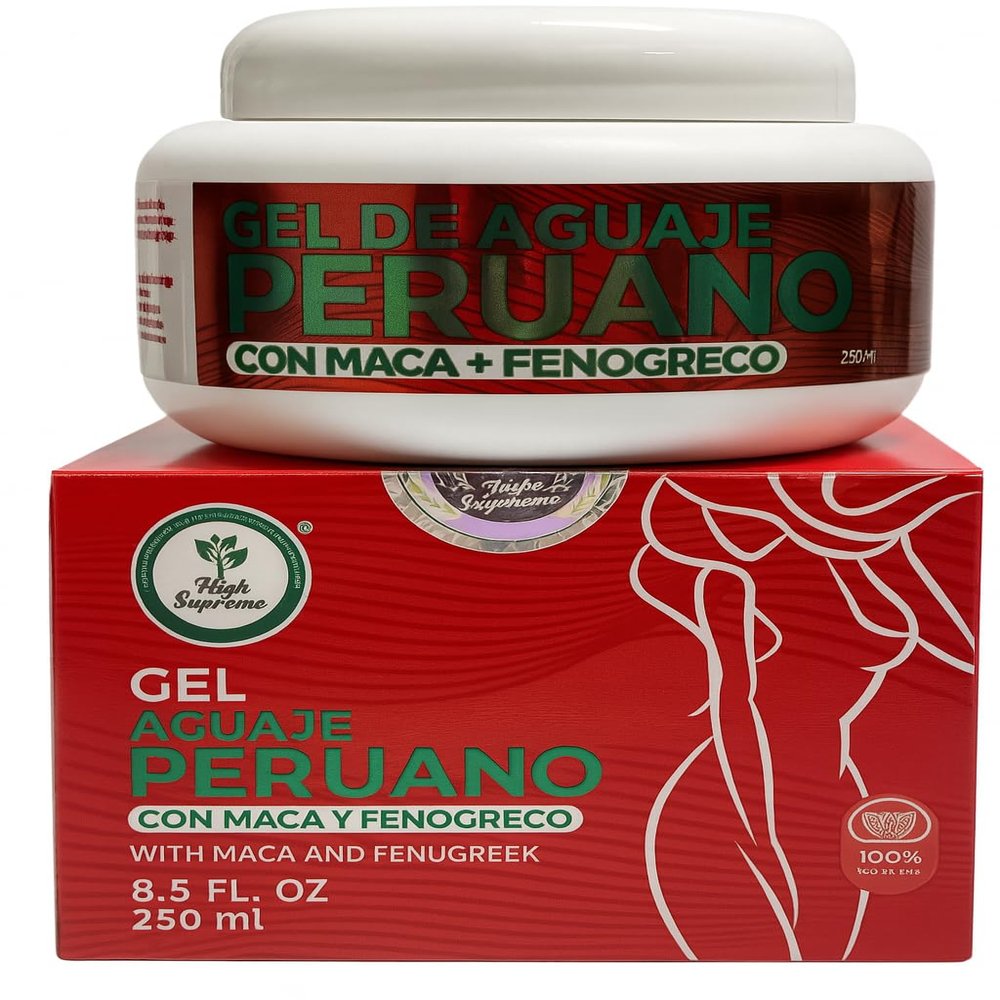 Aguaje Gel with Maca & Fenugreek  250 ml  Bust & Glutes Enhancing for Women  Toning & Firming Gel  Natural Herbal Ingredients  Skin Tightening & Nourishing(Aguaje con Maca y Fenogreco)