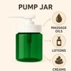 Royal Massage 16oz Refillable Pump Jar with Locking Dip Tube Dispenser BPA-Free Plastic Container for Massage Oils, Lotions, Creams Ribbed Lid Wide-Mouth Jar Durable & Reusable (Green/Black, 1) view 4