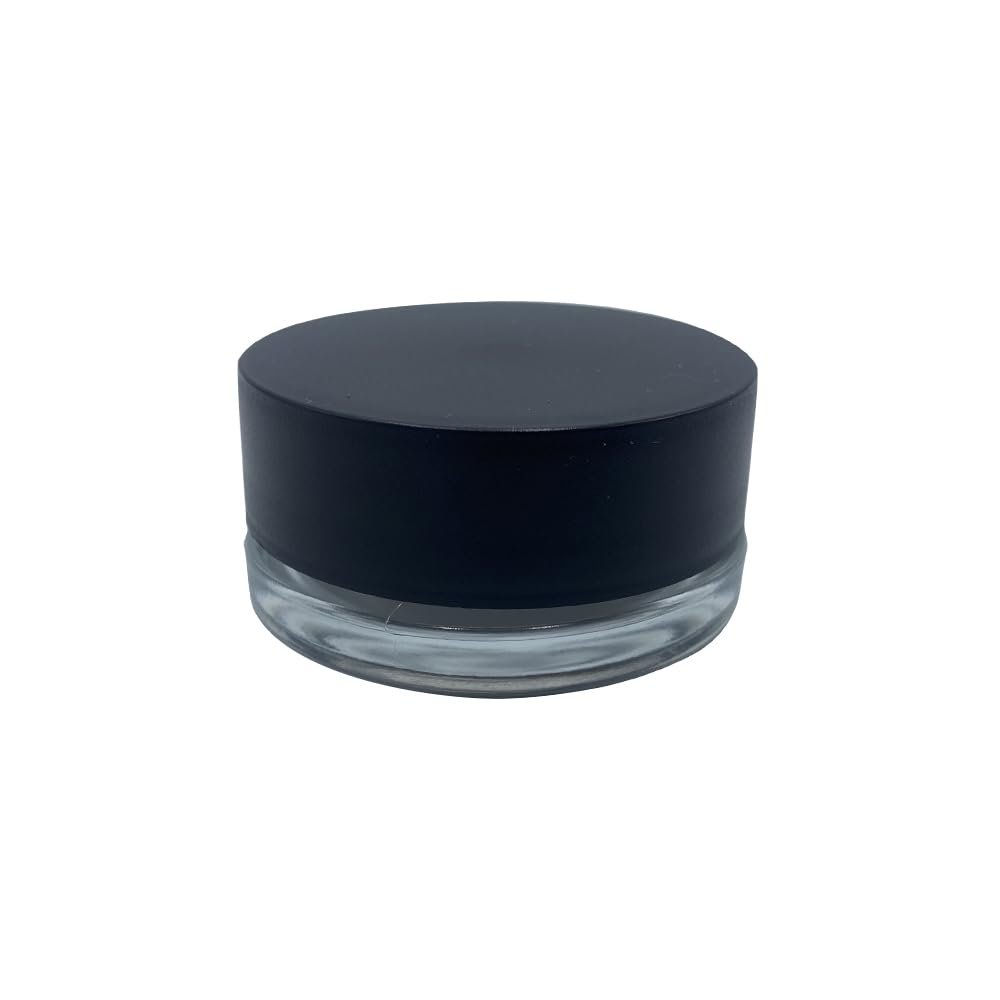 15ml Clear Round Glass Jar with Black Child-Resistant Cap UV-Protective, Airtight, Smell-Proof Storage for Balms, Creams, Oils, Lotions, Skincare & Samples