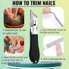 3Pc/Set Eagle Beak Beveled Nail Clippers, Eagle Beak Nail Clippers for Thick Nails, Long Handle Wide Jaw Opening Anti-Splash Slanted Nail Clipper for Men&Women (Black) view 4