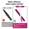 3 Pack Glass Nail File, Crystal Double-Sided Mixed Color Fingernail Files for Natural Nails, Professional Reusable Glass File for Women Girls Manicure Care Christmas Gifts Stocking Stuffers view 4