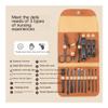 yanzhuen001 Nail Clipper Set 16pcs Stainless Steel Folding Nail Clippers Set with Leather Case for Male and Female Nails Scissors(Gray) view 4