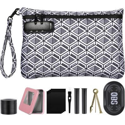 ADCTMOB Smell Proof Bag with Combination Lock, Large Odor Proof Stash Container Activated Carbon Lined with Accessories, Travel Storage Pouch Case Great Christmas Gift