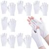 6 Pairs Fingerless Moisturizing Gloves Eczema Cotton Gloves for Adults Half Finger Touchscreen Lotion Overnight Dry Hands for Women Sleeping(White) view 1