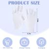 6 Pairs Fingerless Moisturizing Gloves Eczema Cotton Gloves for Adults Half Finger Touchscreen Lotion Overnight Dry Hands for Women Sleeping(White) view 2