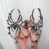 1PCS Halloween Hair Claw Clips Metal Black Spider Hair Accessories for Women Girl Pearl Charm Claw Clips Strong Hold Hair Barrettes Hair Jaw Clips for Thick/Thin Hair view 4