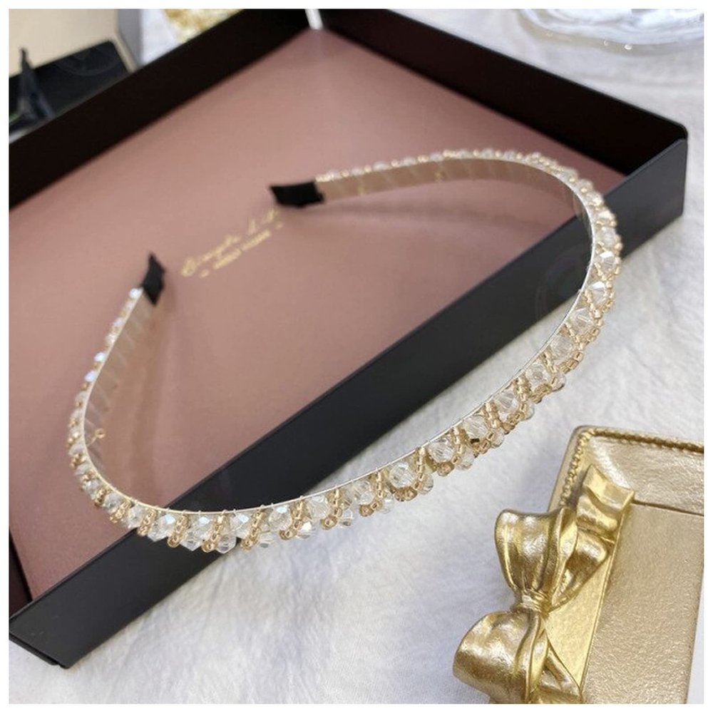 Women Elegant Full Pearls Hairbands Sweet Headband Hair Bundle Lady Hair Hoops Hair Accessories Bridal Headwear Bands Clip(12)