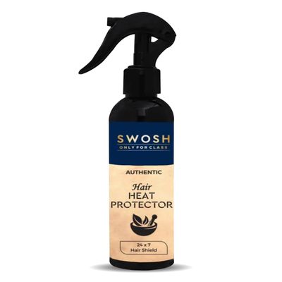 SWOSH Heat Protectant Spray for Hair, 200 ml | Shields from Styling Damage up to 450F | Lightweight, Anti-Frizz, Non-Greasy Formula | Safe for Straight, Curly & Color-Treated Hair Types
