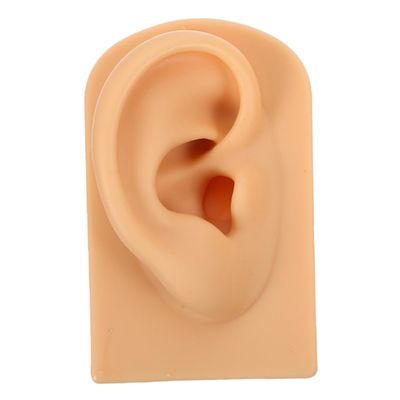 Didiseaon Flexible Soft Silicone Right Ear Model for Piercing Practice and Jewelry Display Realistic Fake Ear for Skill Building and Professional Training