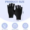 6 Pairs Fingerless Moisturizing Gloves Eczema Cotton Gloves for Adults Half Finger Touchscreen Lotion Overnight Dry Hands for Women Sleeping(Black) view 2